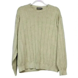 Vintage Talbots Men's Sweater Size XL Silk Cotton Cable Knit Pastel Green Preppy